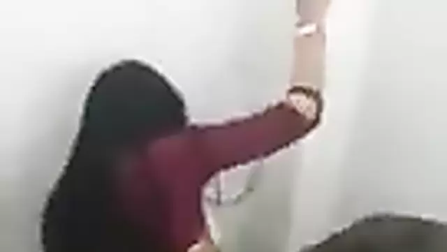 Fella fucks Kyrgyzstani woman with perfect waist in toilet